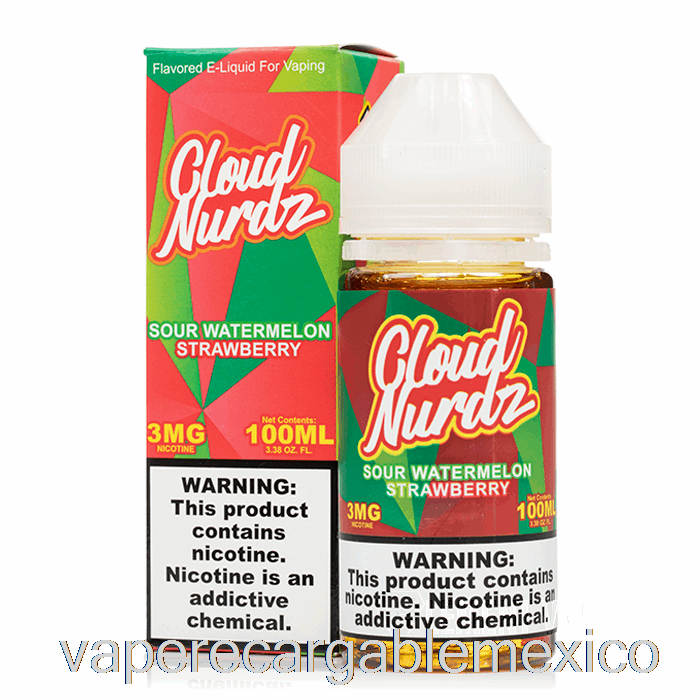 Vape Recargable Sandia Agria Fresa - Cloud Nurdz - 100ml 3mg